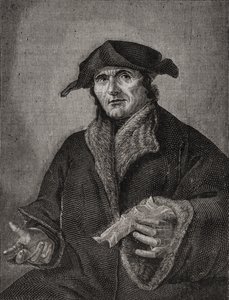 Portret van John Calvin (1509-64) Franse theoloog en hervormer door French School